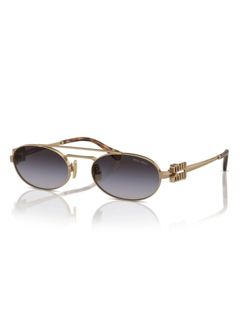 New Miu Miu Sunglasses, Gold/Gray Mu54zs 7oe5d1 Women Mu 54zs, Smu 54z Eyewear